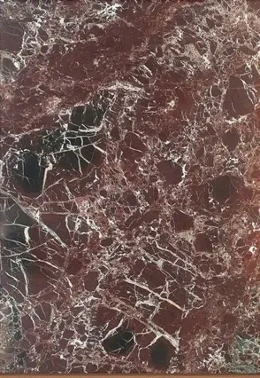 Natural stone: deep red with white veins